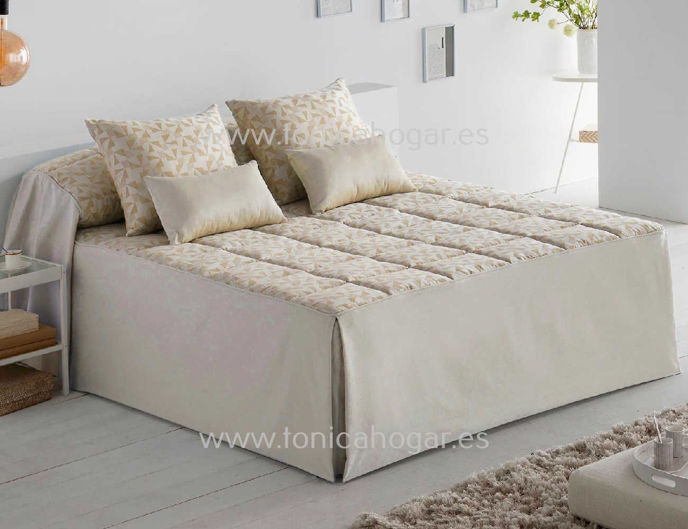 Colcha Edred N Abstract Beige De Tejidos Jvr Tonica Hogar