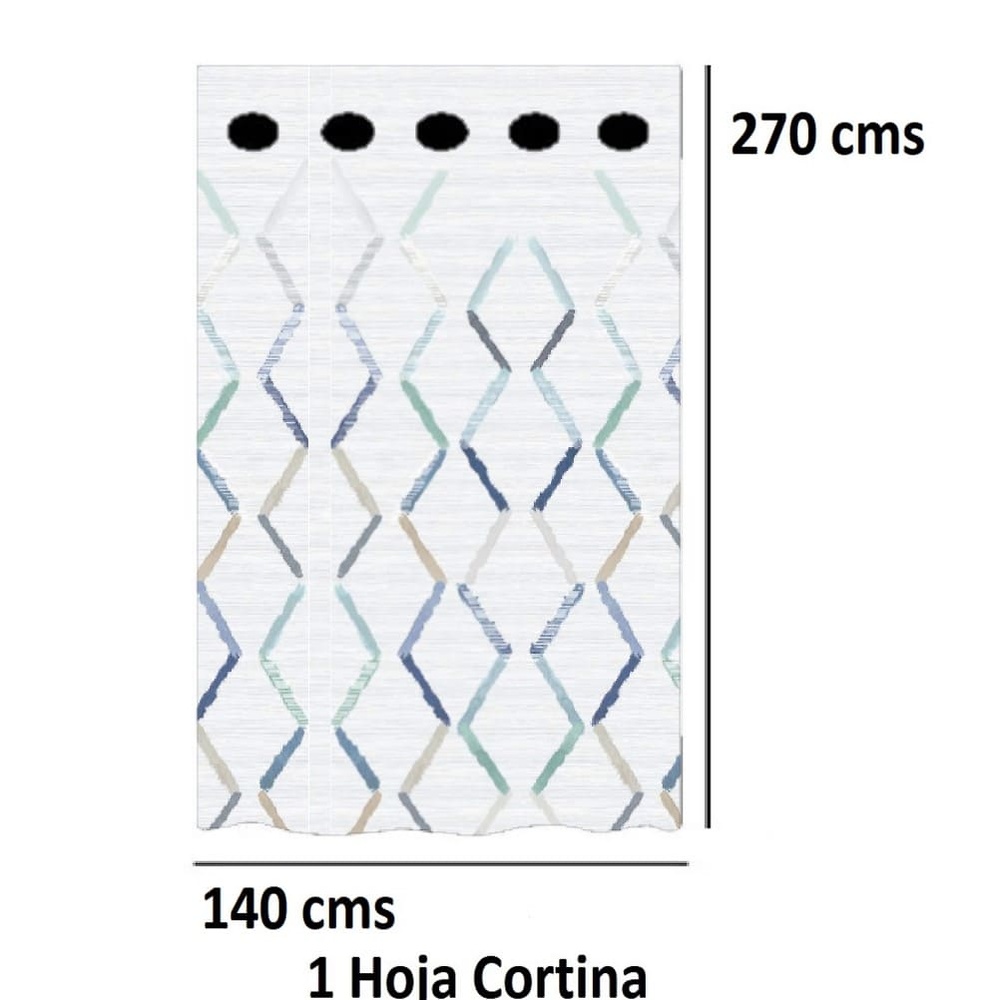 Cortina Confeccionada Parham de Reig Marti Azul Cortina 140x270 Ollaos 