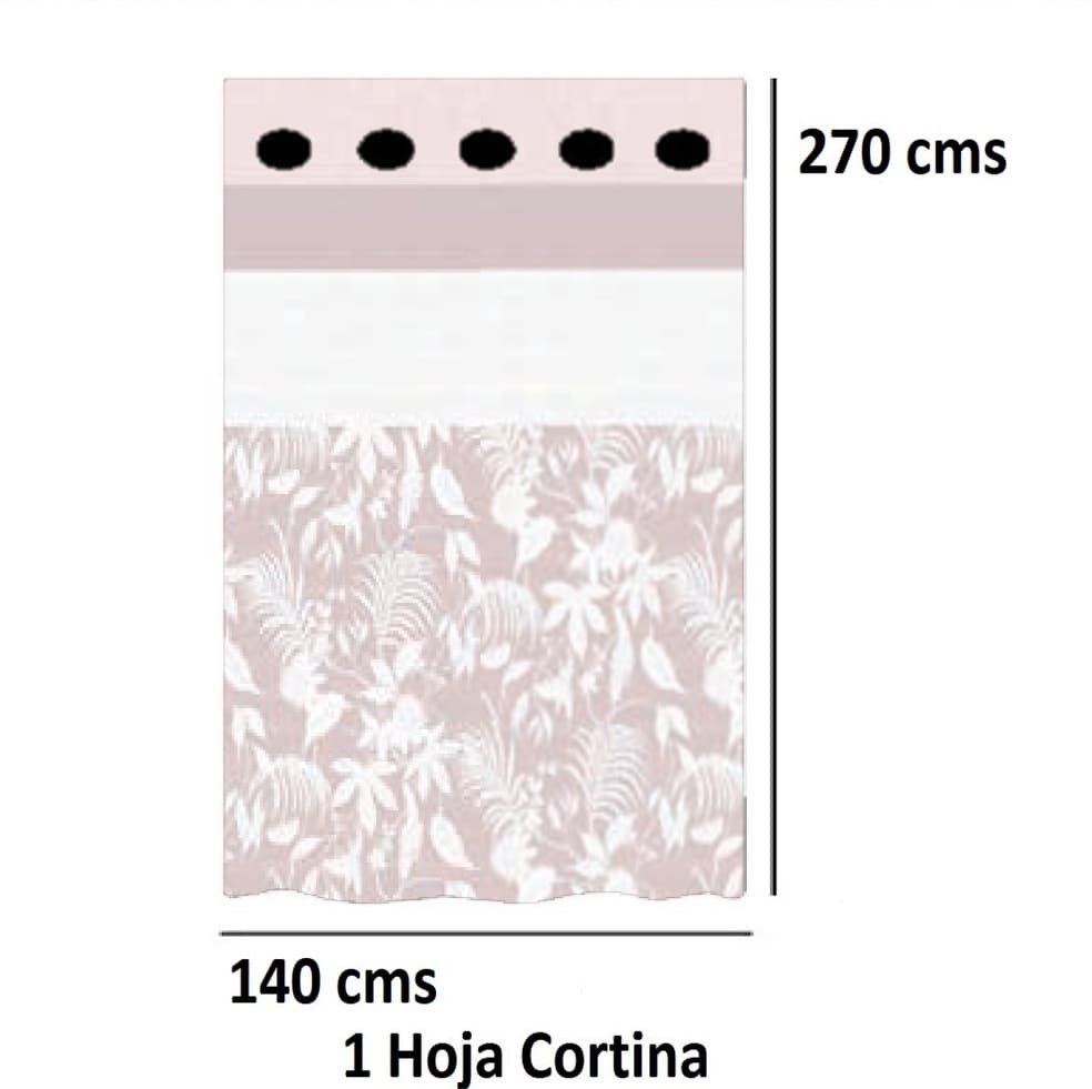 Cortina Confeccionada Savoy Rosa de Reig Marti Rosa Cortina 140x270 Ollaos 