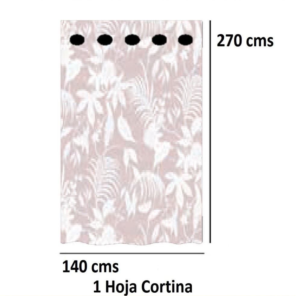 Cortina Confeccionada Savoycon Rosa de Reig Marti Rosa Cortina 140x270 Ollaos 