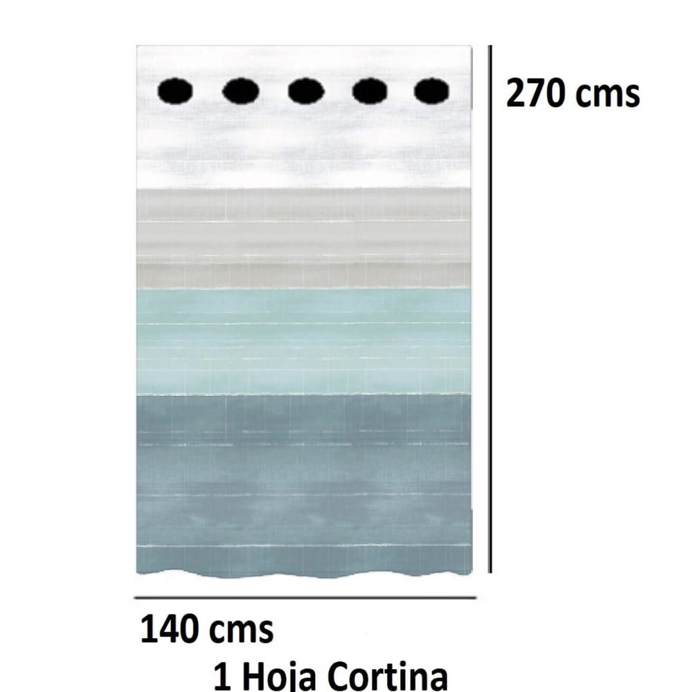 Cortina Confeccionada Tisbury de Reig Marti Multicolor Cortina 140x270 Ollaos 