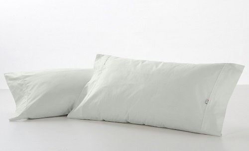 Pack de 2 fundas de almohada lisas de algodón 200 hilos de 90x50