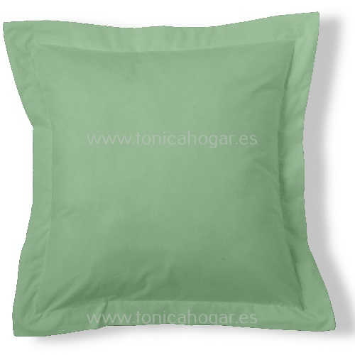 Fundas Almohadas Y Cojines Combi 50-50 de Es-Telia. 359 Verde Albahaca Funda Cojín Pestaña 55x55+5 