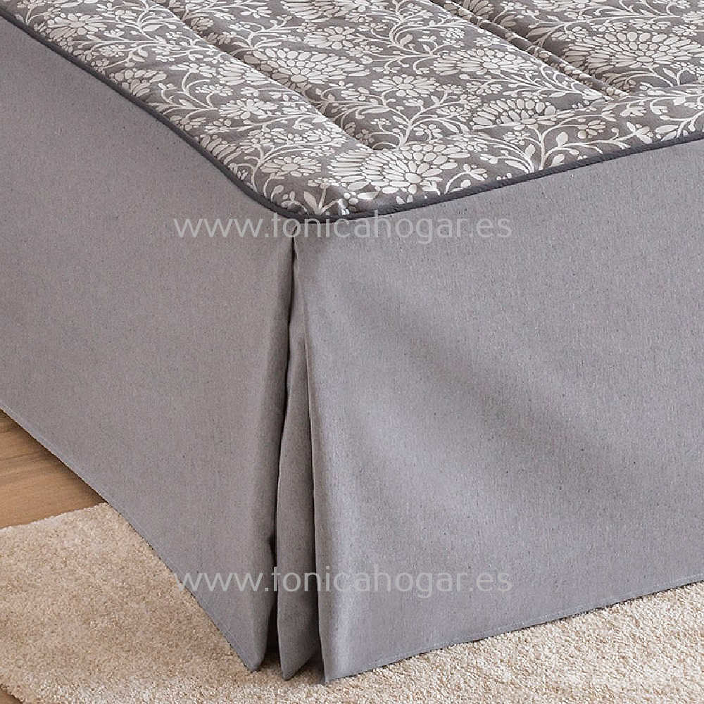 Colcha Edredón acolchada jacquard gris cama 105 (105x225+50 cm) TURIA