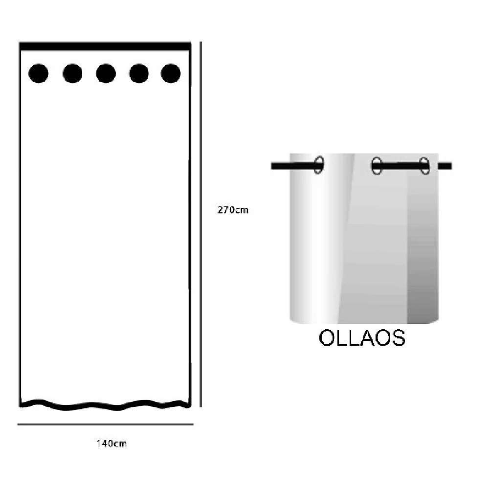 Medidas disponibles Cortina Confeccionada Dallecon Gris de Reig Marti 140 Ancho x 270 Largo 