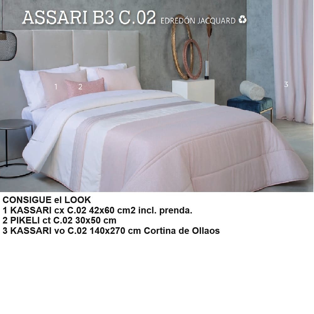 Medidas disponibles Cortina Confeccionada Kassari Rosa de Reig Marti 140 Ancho x 270 Largo 