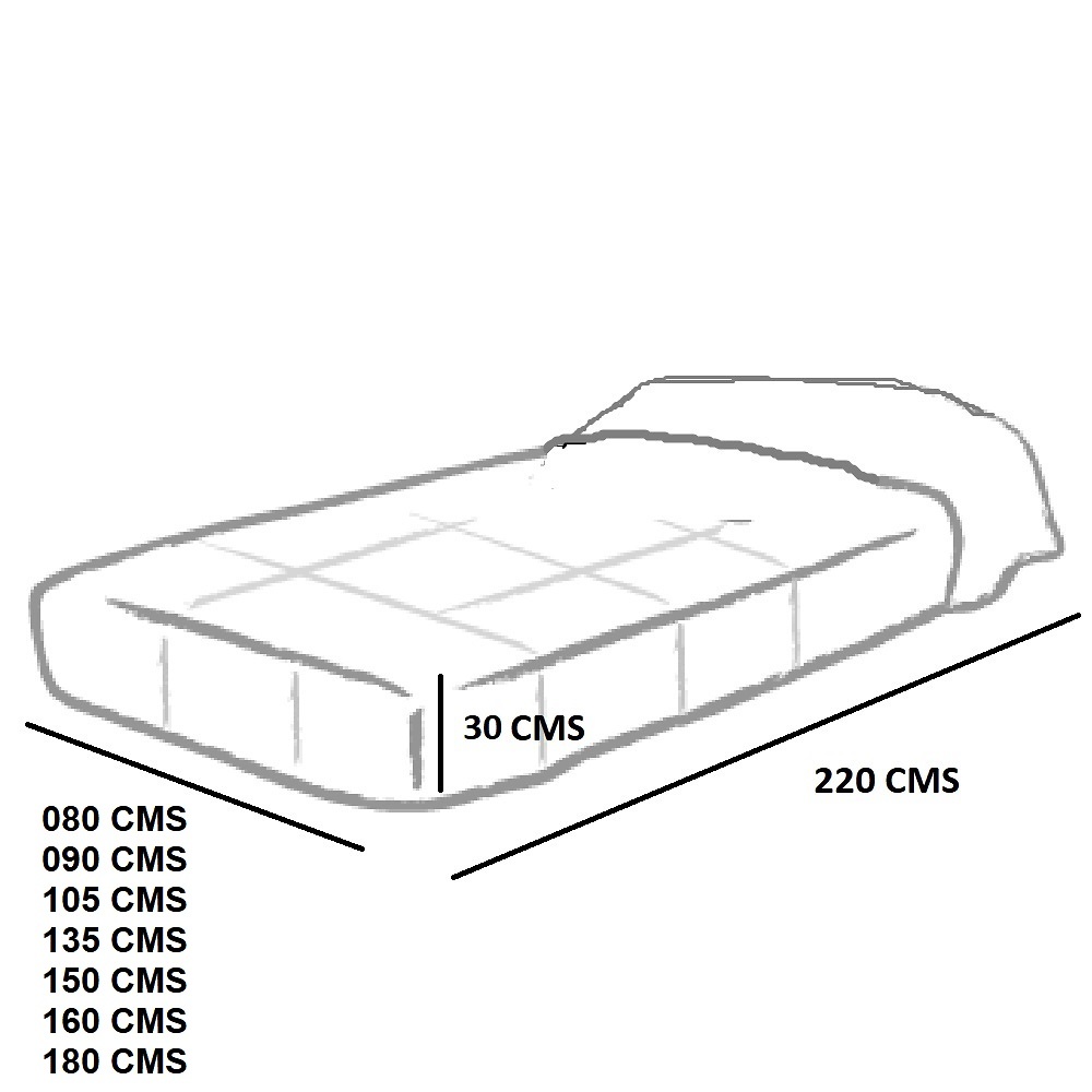 Medidas disponibles Edredón Ajustable Cala Gris de Tejidos JVR 080, 090, 105, 135, 150, 160, 180 