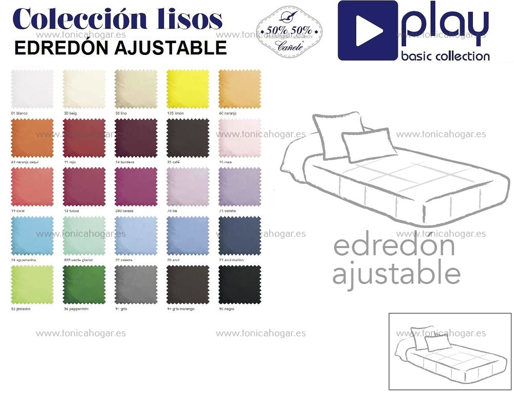 Edredón Ajustable Fantasy A by Cañete con la oferta Color Blanco Medidas Cama  90 cm