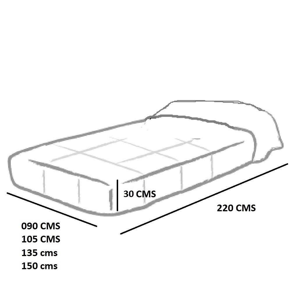 Medidas disponibles Edredón Ajustable Topo Gris de Sansa 90, 105, 135, 150 