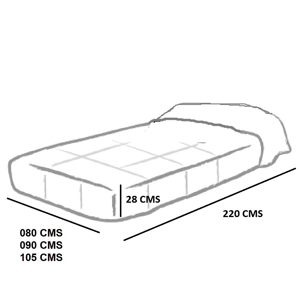 Medidas disponibles Edredón Ajustable Tratto A de Cañete 080, 090, 105 