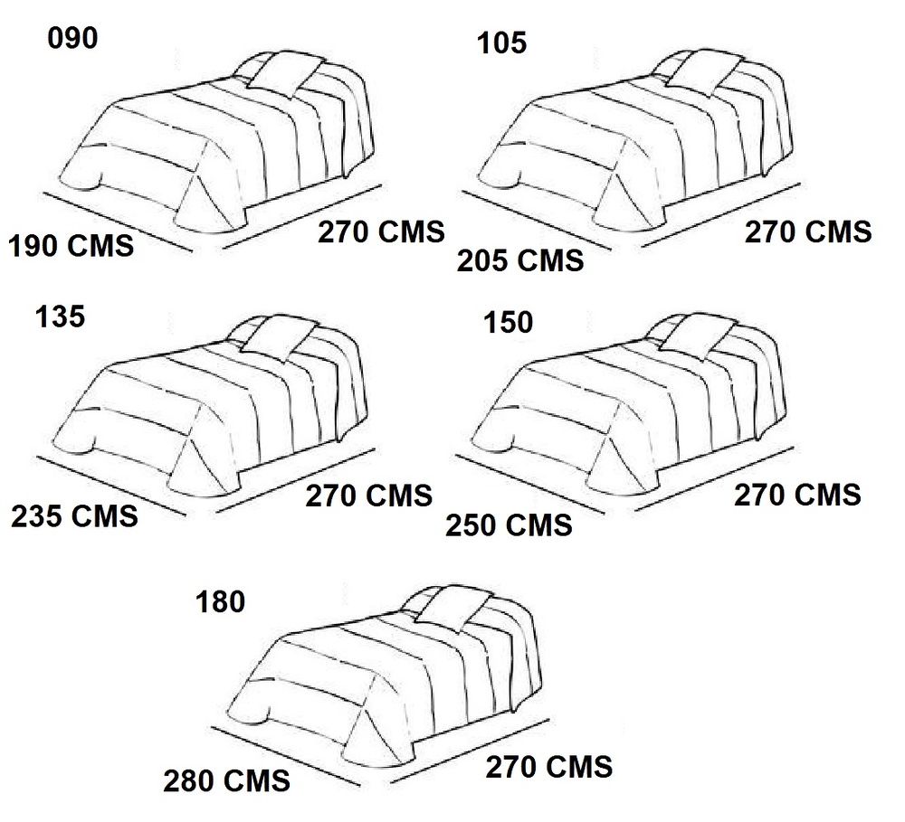 Medidas disponibles Edredón Boutie Zadar Perla de Reig Marti 135, 150, 180 