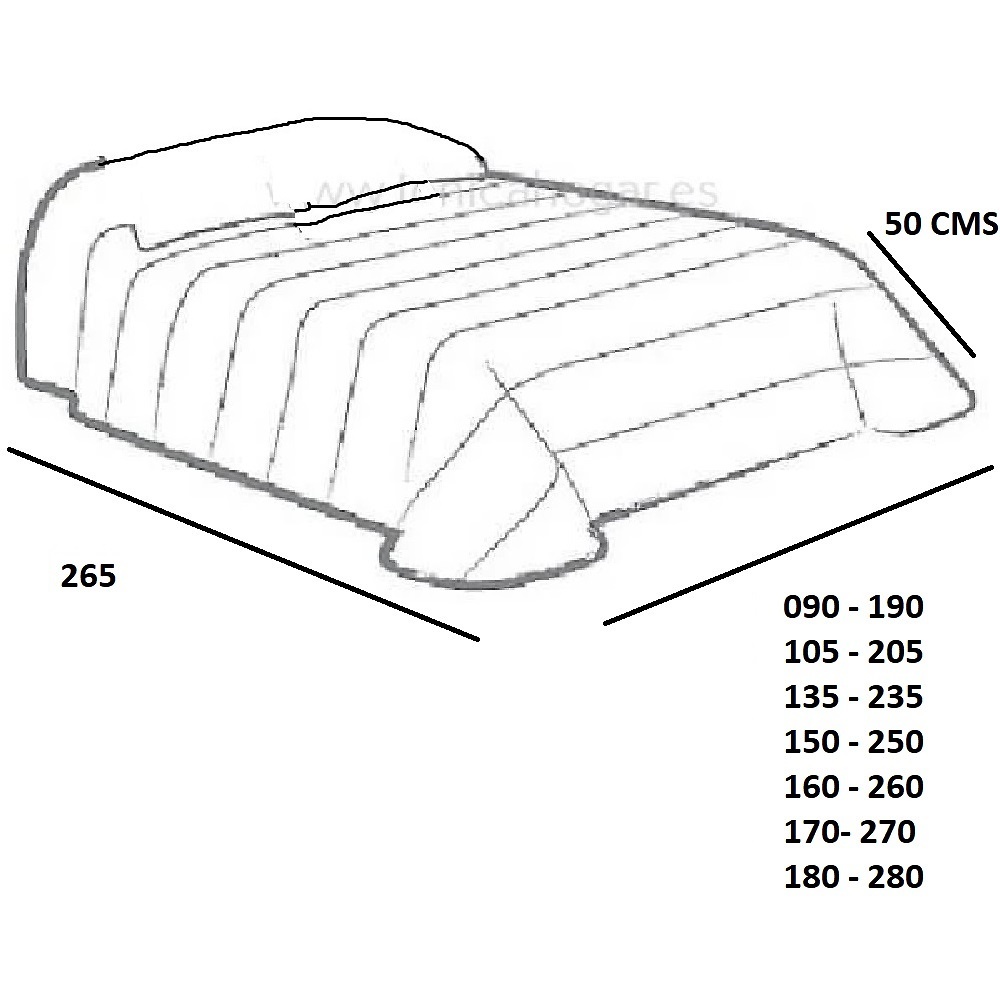 Medidas disponibles Edredón Conforter Topo Gris de Sansa 90, 105, 135, 150, 160, 170, 180 