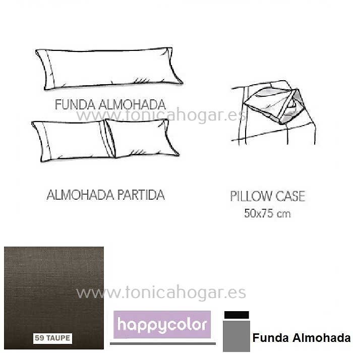 Detalle Funda Almohada Funda Nórdica Dalle Gris de Reig Marti con Funda Almohada Happycolor/FA C.59 de Reig Marti 