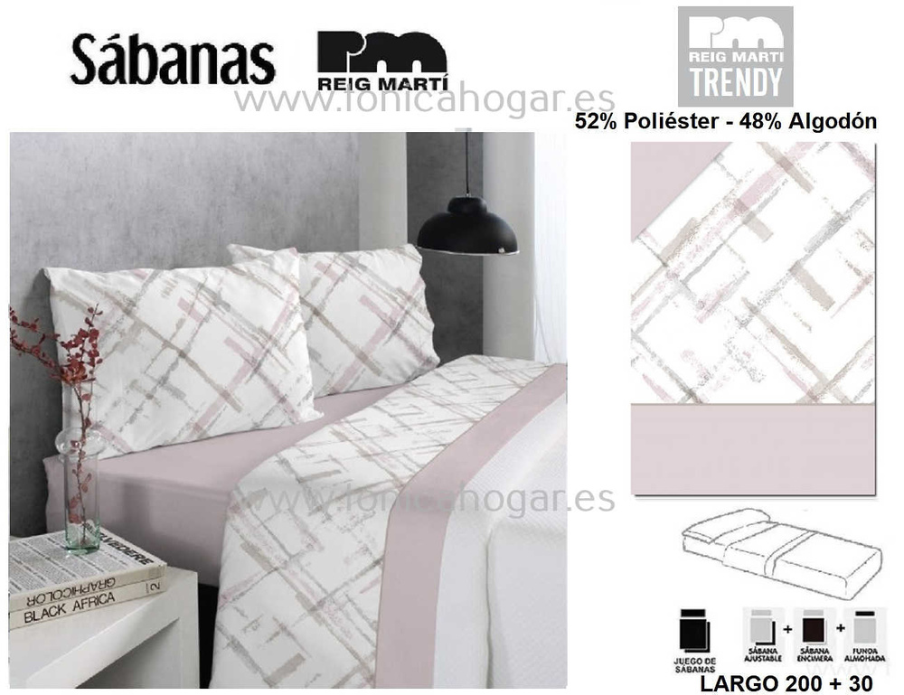 JUEGO SÁBANAS 3 PIEZAS ESTAMPADO GEOMÉTRICO (gris, Cama 150:230x270)