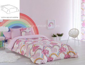 Colcha infantil cama 105 o 90 cm FALA estampado de hadas color rosa